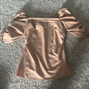Elegant Tan Puff Sleeve Women's Top